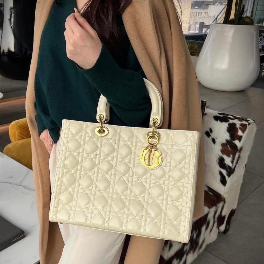 Large Lady Dior Cannage Lambskin